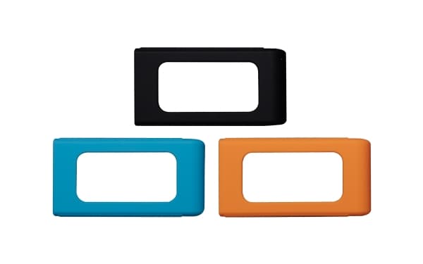 Kingston XS - SSD-etui - svart, lys blå, oransje (en pakke 3) - for P/N: E SXS1000/2000G, SXS1000/1000G, SXS1000/2000G, SXS1000R/1000G, SXS1000R/2000 Sort, Lyseblå, Oransje