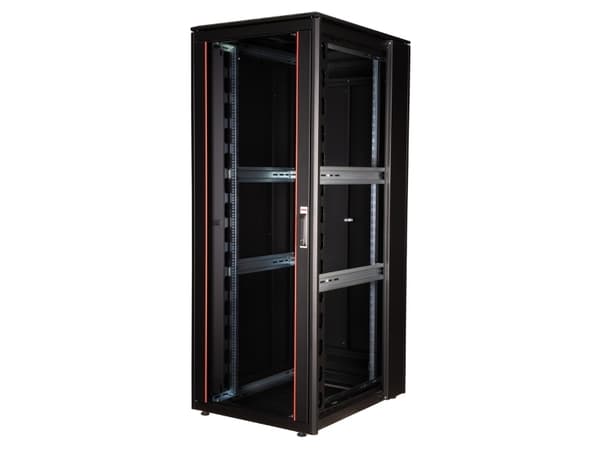ROLINE 19 tuuman verkkokaappi Pro 42 U 800x1000 WxD lasiovi musta (26.21.0233)