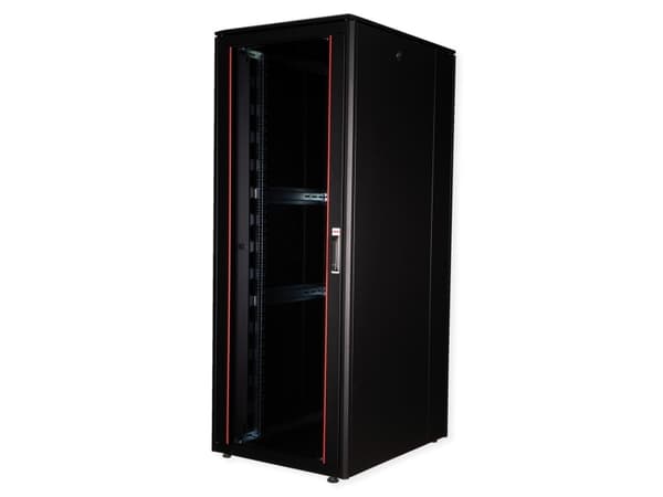 ROLINE 19 tuuman verkkokaappi Pro 42 U 800x1000 WxD lasiovi musta (26.21.0233)