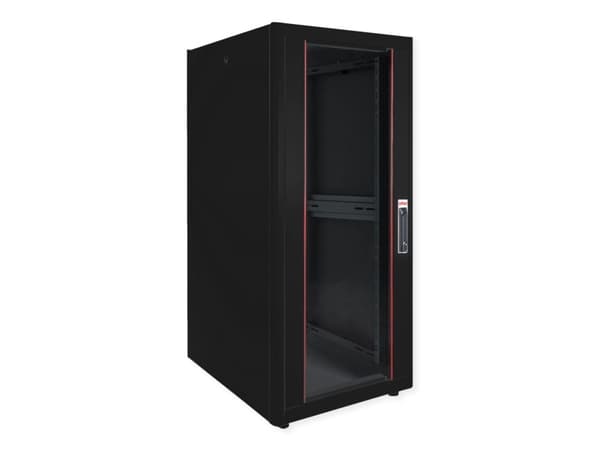 ROLINE 26.21.0206, Fristående rack, 32U, 600 kg, Kuggskenor, Justerbara fötter, Svart