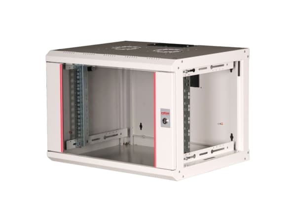 ROLINE 26.21.0000, Veggmonterbar hylle, 7U, Nøkkellås, Rack skinner, 14,5 kg, Grå