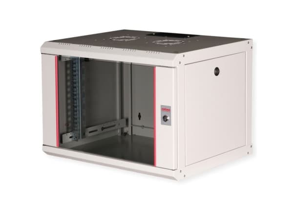ROLINE 26.21.0000, Veggmonterbar hylle, 7U, Nøkkellås, Rack skinner, 14,5 kg, Grå
