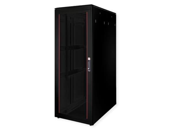 ROLINE 19 tuuman verkkokaappi Pro 42 U 800x1200 WxD lasiovi musta (26.21.0234)