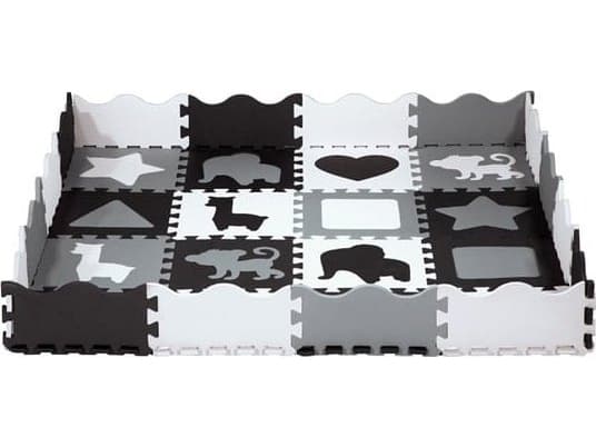 NILS Fun MD03 BARNEMATTE PUSSELAVSPILLING GRÅ 36 ELEMENTER 140x140CM NILS FUN