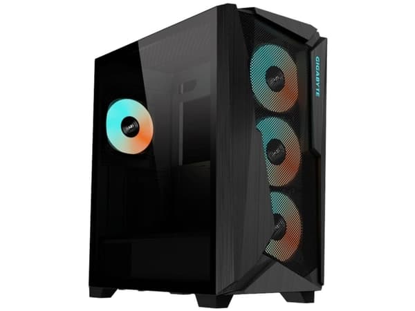 Gigabyte C301 Glass - Mid tower - utökad ATX - genomskinlig sidopanel (härdat glas) - ingen strömförsörjning (ATX) - svart - USB/ljud