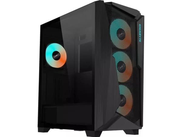 Gigabyte C301 Glass - Mid tower - utökad ATX - genomskinlig sidopanel (härdat glas) - ingen strömförsörjning (ATX) - svart - USB/ljud