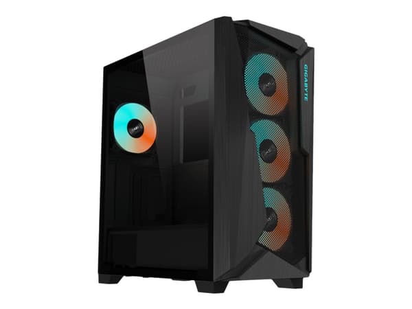 Gigabyte C301 Glass - Mid tower - utökad ATX - genomskinlig sidopanel (härdat glas) - ingen strömförsörjning (ATX) - svart - USB/ljud Svart