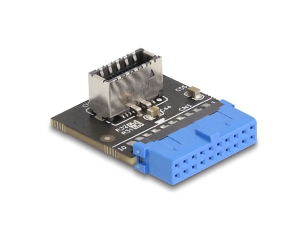Delock - Intern USB-adapter - 19-polig USB-header (hona) rak till 20 pin USB Typ E (hona) Tangent A, vinkelställd - upp till 5 Gbps dataöverföringsha