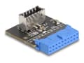 Miniatyrbild 1 av 4: Delock - Intern USB-adapter - 19-polig USB-header (hona) rak till 20 pin USB Typ E (hona) Tangent A, vinkelställd - upp till 5 Gbps dataöverföringsha