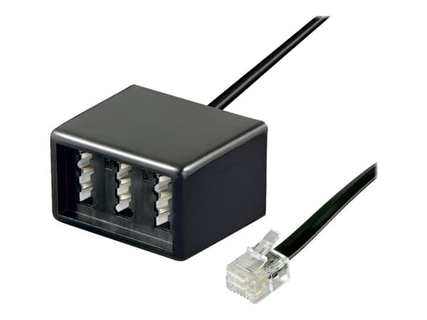goobay - Nettverksadapter - TAE-NFN (hunn) til RJ-11/RJ-14 (hann) - 20 cm - flat - svart