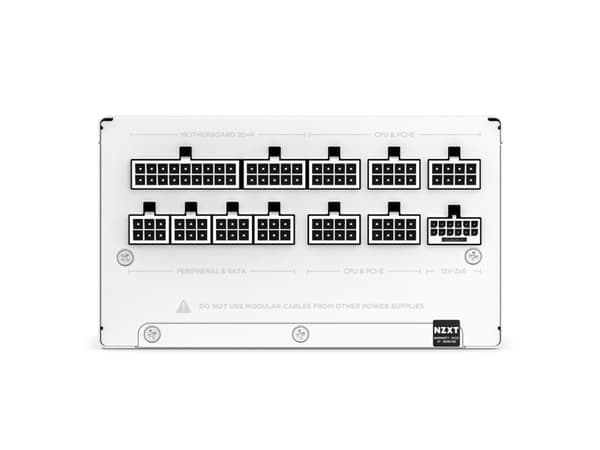 NZXT C-Series C1200 - Strømforsyning (intern) - ATX12V 3.1/ EPS12V 2.92 - 80 PLUS Gold - AC 100-240 V - 1200 watt - aktiv PFC - Europa - matt hvit
