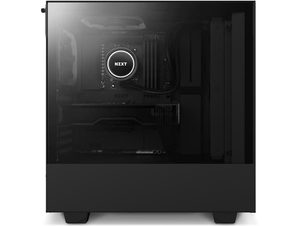 NZXT H series H5 Flow - Mid tower - utökad ATX - genomskinlig sidopanel (härdat glas) - ingen strömförsörjning - svart - USB/ljud