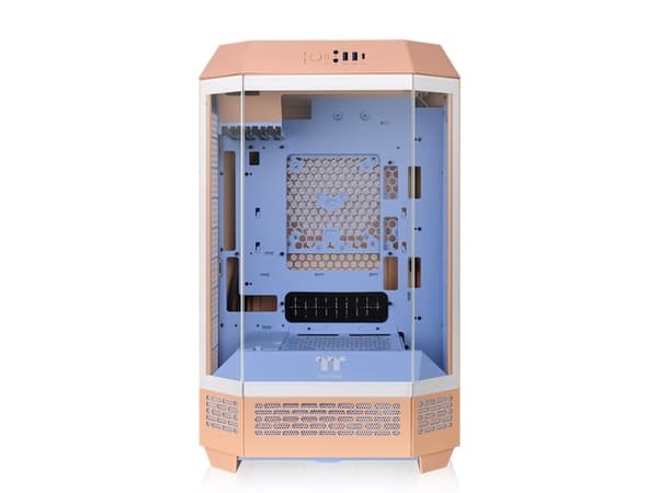 Thermaltake The Tower 300 - Microtower - micro ATX - genomskinlig sidopanel (härdat glas) - ingen strömförsörjning (PS/2) - peach fuzz - USB/ljud