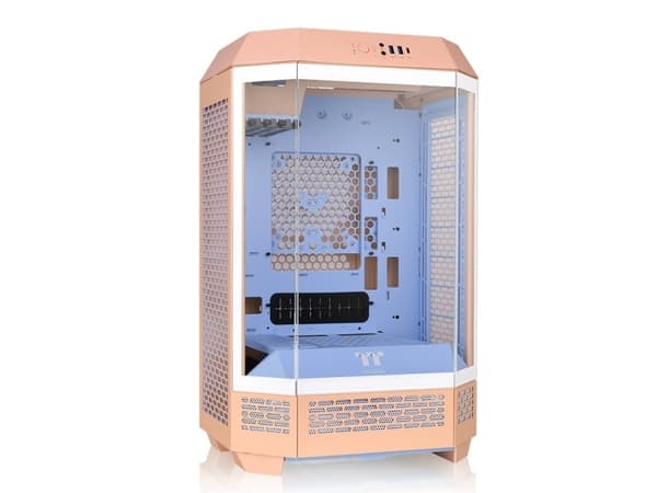 Thermaltake The Tower 300 - Microtower - micro ATX - genomskinlig sidopanel (härdat glas) - ingen strömförsörjning (PS/2) - peach fuzz - USB/ljud