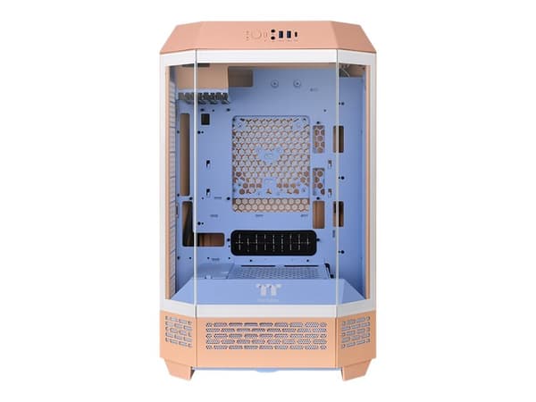 Thermaltake The Tower 300 - Microtower - micro ATX - genomskinlig sidopanel (härdat glas) - ingen strömförsörjning (PS/2) - peach fuzz - USB/ljud Persika