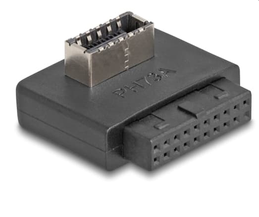 Delock - Intern USB-adapter - 19-polig USB-header (hona) rak till 20 pin USB Typ E (hona) Tangent A, vinkelställd - upp till 5 Gbps dataöverföringsha