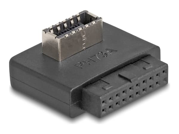 Delock - Intern USB-adapter - 19-polig USB-header (hona) rak till 20 pin USB Typ E (hona) Tangent A, vinkelställd - upp till 5 Gbps dataöverföringsha