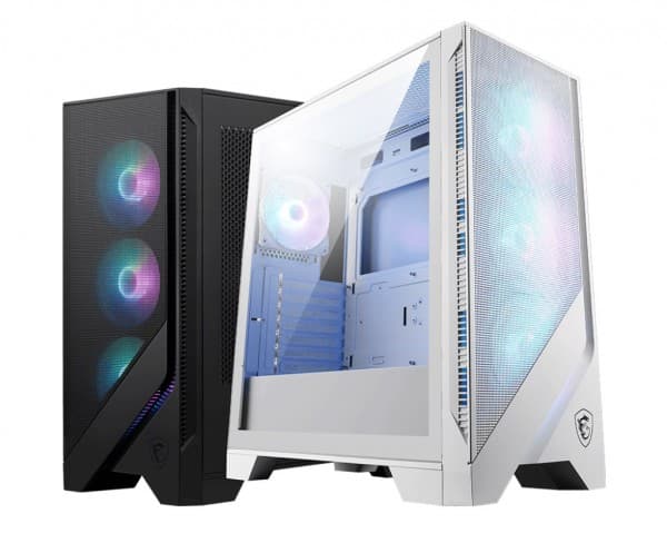 MSI MAG FORGE 320R AIRFLOW - Mid tower - ATX - sidepanel med vindu (herdet glass) - ingen strømforsyning (ATX) - hvit - USB/lyd