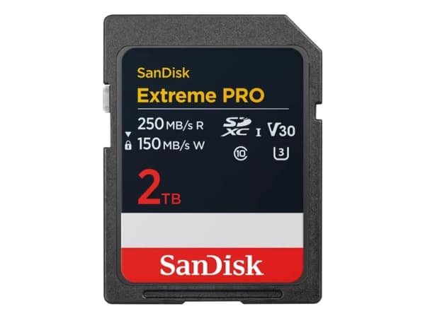 SanDisk Extreme Pro - Flashminnekort - 2 TB - Video Class V30 / UHS-I U3 / Class10 - SDXC UHS-I