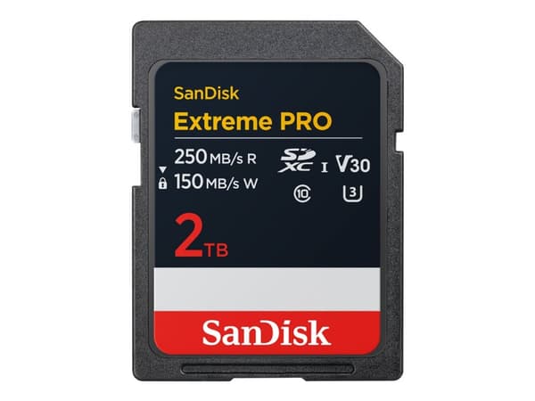 SanDisk Extreme Pro - Flashminnekort - 2 TB - Video Class V30 / UHS-I U3 / Class10 - SDXC UHS-I