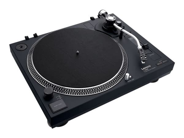 Lenco L-3808 Black, Suoravetolevysoitin, Musta, Alumiini, Metalli, Muovi, Alumiini, 33,45 RPM, Moving magnet (MMC)