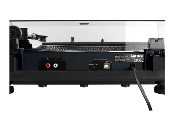 Lenco L-3808 Black, Suoravetolevysoitin, Musta, Alumiini, Metalli, Muovi, Alumiini, 33,45 RPM, Moving magnet (MMC)
