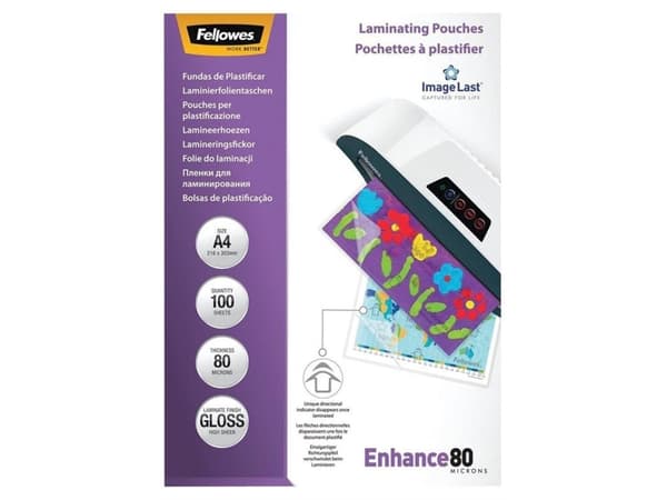 Fellowes - 80 mikroner - A4 (210 x 297 mm) lamineringspunger