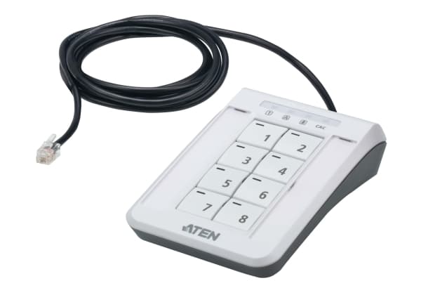 ATEN 2XRT-0021G, Näppäimistö, RJ-11, Muovi, Musta, Harmaa, Valkoinen, 50 °C, 1,8 m