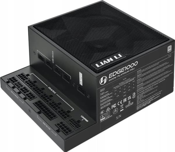 Lian Li EDGE EG1000 80 PLUS Platinum Power Supply, PCIe 5.1, ATX 3.1 - 1000 Watt, black
