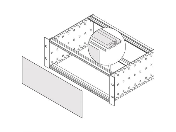 SCHROFF SCHROFF EuropacPRO EMC-skjermende frontpanel/bakpanel for horisontal skinne, 84 HK, 10 stk.