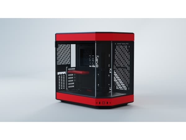 Hyte Y60 Midi Tower, Tempered Glass - black/red Svart, Röd