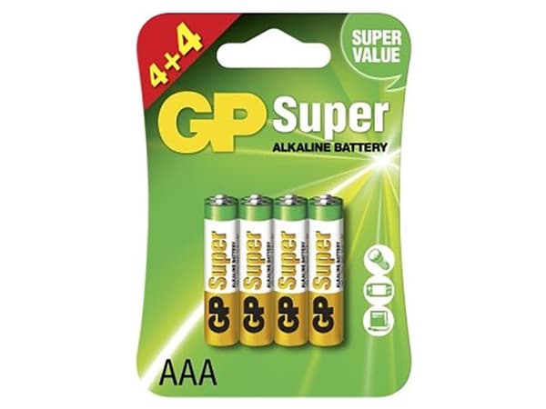 Gp lr03/aaa batterier 8 stk.