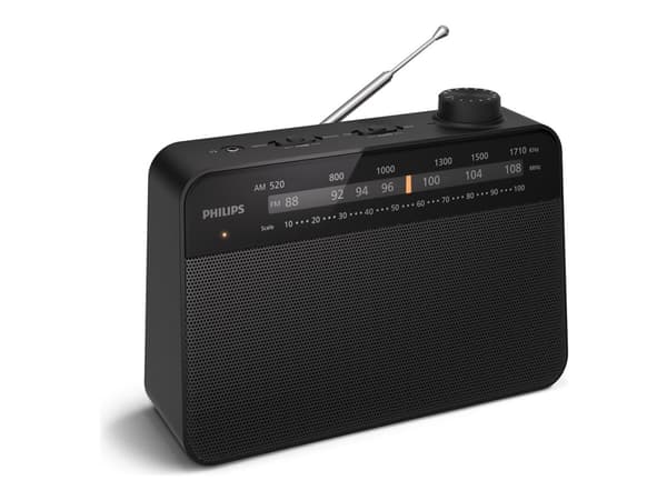 Philips TAR2509/10, Portable, Analog, AM, FM, Analog, 3.5 mm, Black