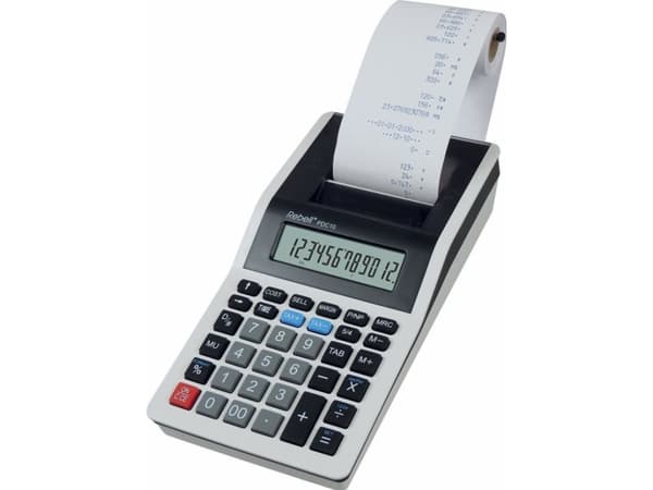 Rebell PDC 10, Skrivbord, Utskrift, 12 siffror, 1 linjer, Batteri, Grå