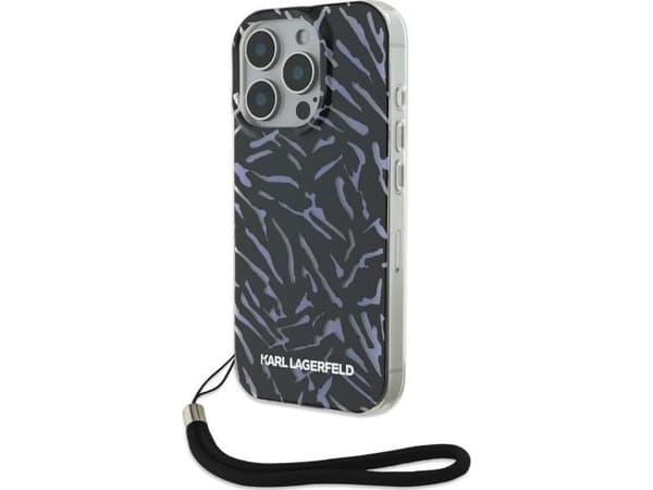 Dėklas Karl Lagerfeld KLHCP16LHZBPKCCU iPhone 16 Pro 6,3" violetinė/violetinė Zebra Med Sladd