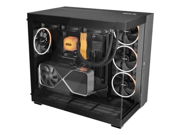 be quiet! Light Base 900 DX - FT - utökad ATX - genomskinlig sidopanel (glas) - ingen strömförsörjning (ATX / PS/2) - svart - USB/ljud