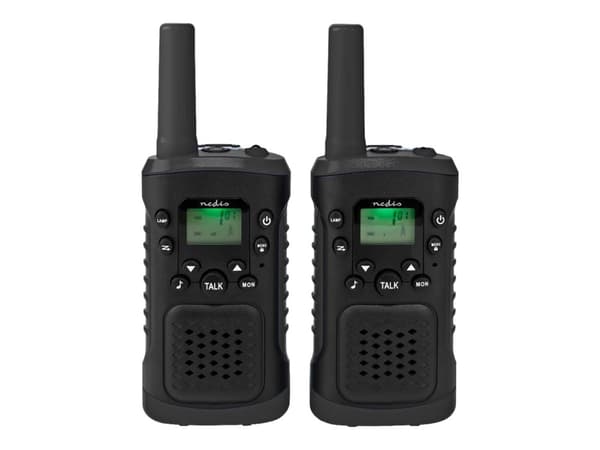 Nedis - Kannettava - kaksisuuntainen radio - PMR - 446 MHz - 8 kanavaa - musta (2 kpl pakkaus)