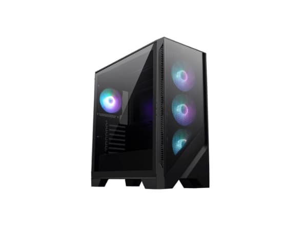 MSI MAG FORGE 321R AIRFLOW - Mid tower - ATX - genomskinlig sidopanel (härdat glas) - ingen strömförsörjning (ATX) - USB/ljud