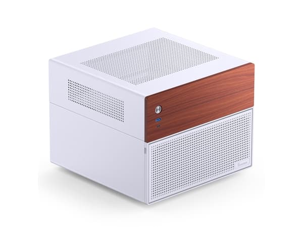Jonsbo N4 WHITE, Micro Tower, PC, Hvit, ITX, Micro ATX, Stål, Tre, Spilling