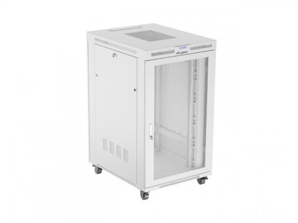 19" 27U 800X1000 GRÅ LCD PERFORERAD DÖRR LANBERG INSTALLATIONSRACK (FLAT PACK)