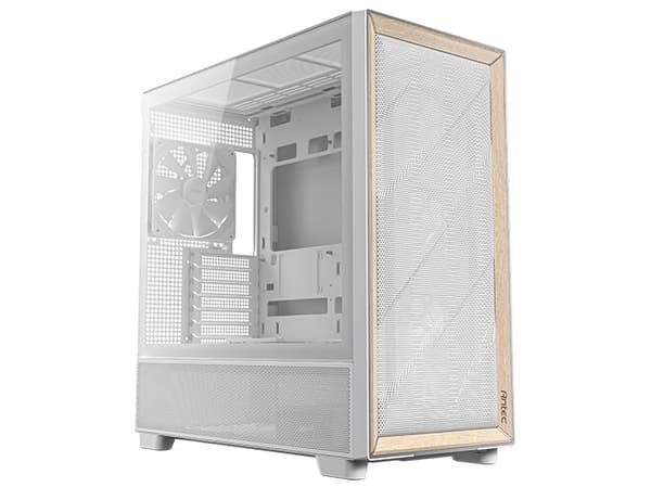 Antec FLUX, Midi Tower, PC, Hvit, ATX, ITX, Micro ATX, Plast, Stål, Herdet glass, Spilling