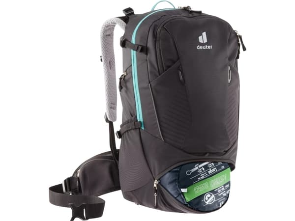 Deuter Trans Alpine 28 SL, Turgåing, |Sykling, Sort, Polyamid, 210 D, Bunnlomme, Forlomme, Sidelomme, Mobillomme, Rom for hydreringssystem, Glidelåsl