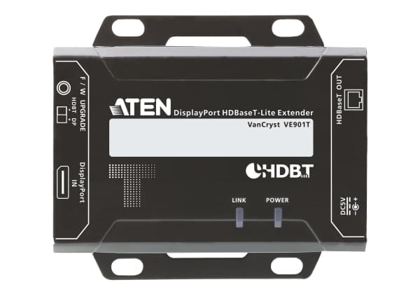 ATEN DisplayPort HDBaseT-Lite-sändare (4K vid 40 m; 1080p vid 70 m), 4096 x 2160 pixlar, Sändare för AV-utrustning, 70 m, Kabel, Svart, HDCP