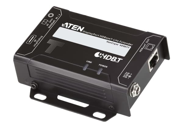 ATEN DisplayPort HDBaseT-Lite-sändare (4K vid 40 m; 1080p vid 70 m), 4096 x 2160 pixlar, Sändare för AV-utrustning, 70 m, Kabel, Svart, HDCP