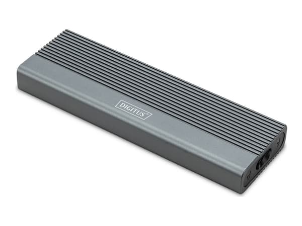 DIGITUS - Förvaringslåda - 10 Gbps (NVMe), 6 Gbps (SATA), extern, aluminium, verktygsfri - M.2 - M.2 NVMe Card / PCIe (NVMe) - USB-C 3.1 (Gen 2) - pa Svart