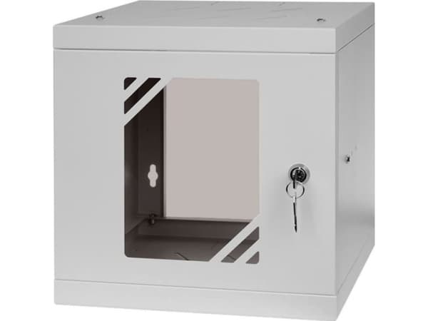 Szafa Lexi-NET LEXI-Net 10" veggskap Basic 6U 292x300, glassdør, uten bakside, sveiset, grå