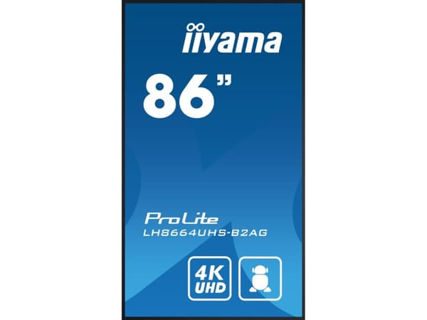 iiyama ProLite LH8664UHS-B2AG - 86" Diagonalklasse (85.6" synlig) LED-bakgrunnsbelyst LCD-skjerm - intelligent skilting - med innebygd SoC-mediespill