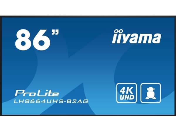 iiyama ProLite LH8664UHS-B2AG - 86" Diagonalklasse (85.6" synlig) LED-bakgrunnsbelyst LCD-skjerm - intelligent skilting - med innebygd SoC-mediespill