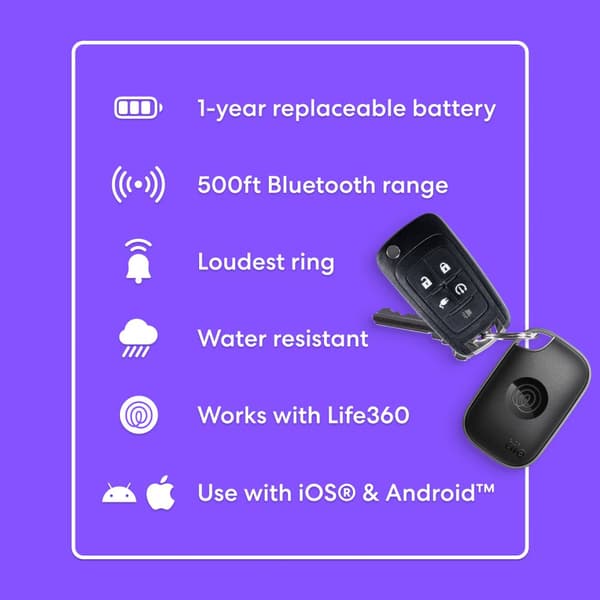 Life360 Tile Pro (2024) - 1-Pack (Black)