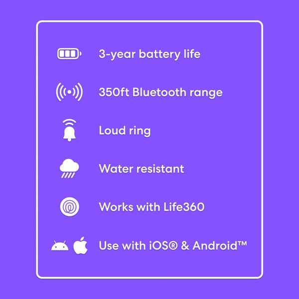 Life360 Tile Starter Pack (2024) - 2-Pack (Black Mate/Slim)